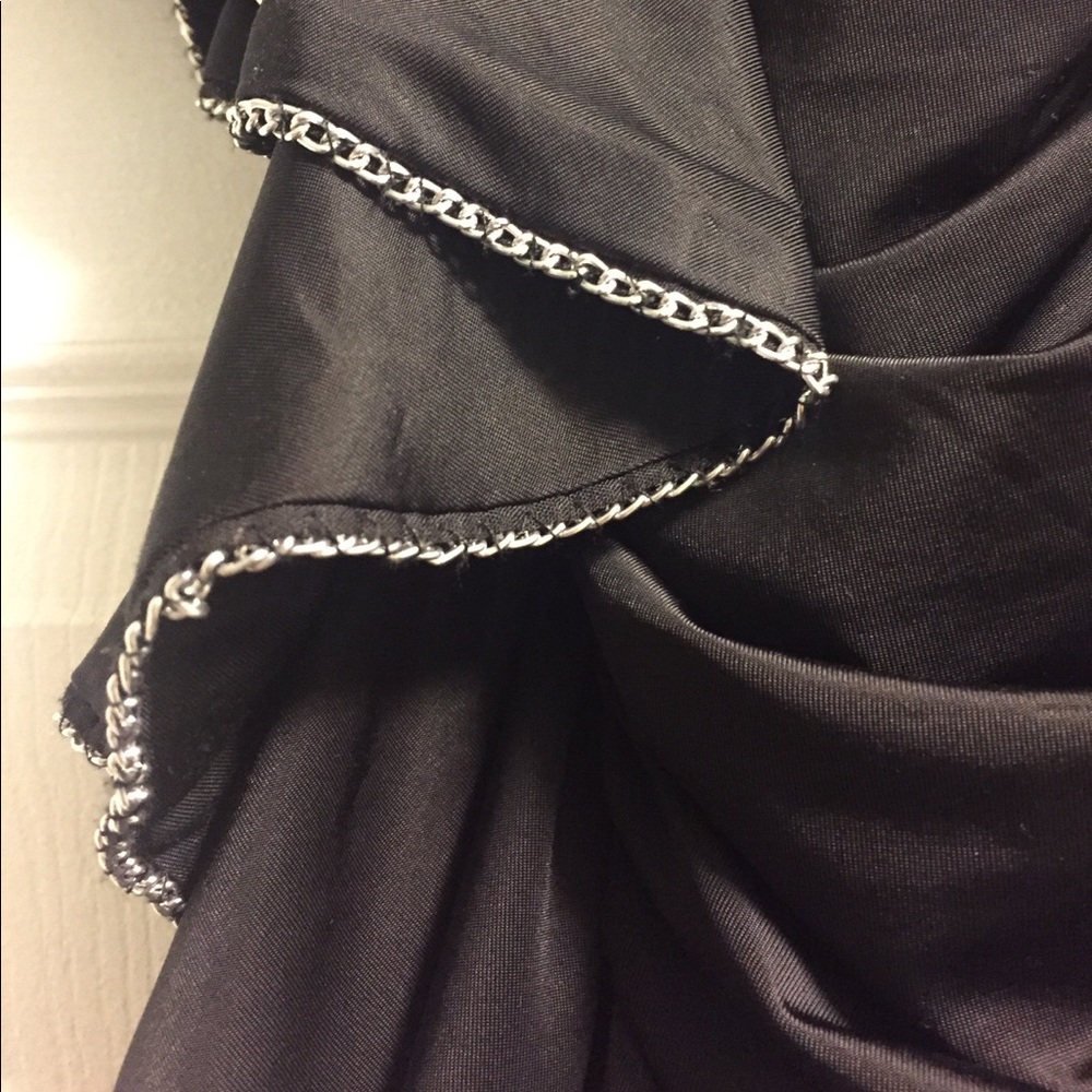 XOXO Ruffle One Shoulder Ruched Black Dress - Picture 5 of 9